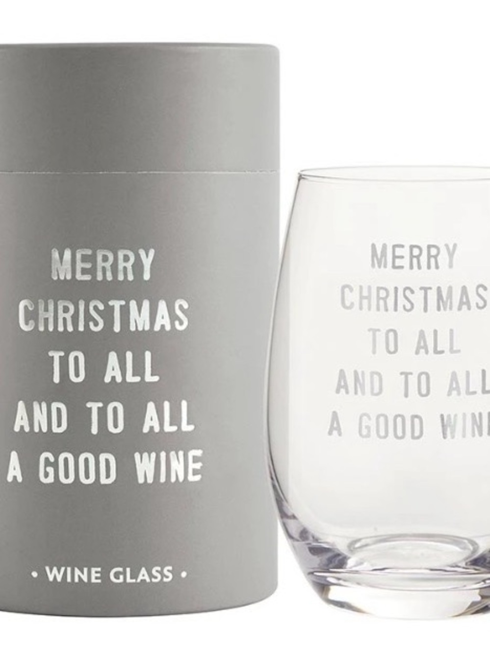 Stemless Wine Glass - Merry Christmas To All